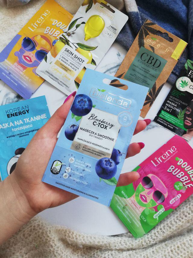 Bielenda Blueberry C-TOX, Maseczka do twarzy, Smoothie, Nawilżająco-rozświetlająca, Dla cery odwodnionej, pozbawionej blasku