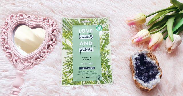 Love Beauty and Planet Maseczka do twarzy w płacie, Tea Tree Oil & Vetiver, Rapid Reset