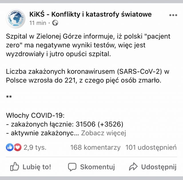 Koronawirus - zbiór przemyśleń w świetle ostatnich wydarzeń