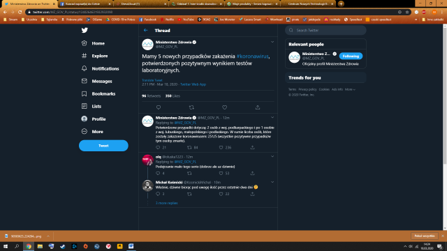 Koronawirus - zbiór przemyśleń w świetle ostatnich wydarzeń