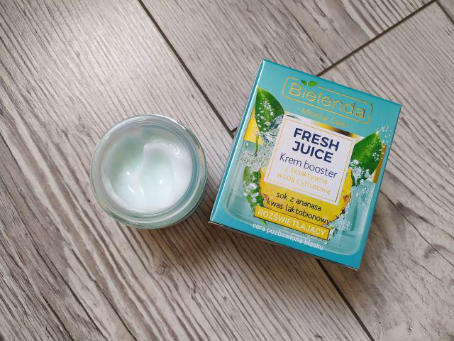 Bielenda Fresh Juice, Krem booster, Rozświetlający, Z bioaktywną wodą cytrusową i sokiem z ananasa