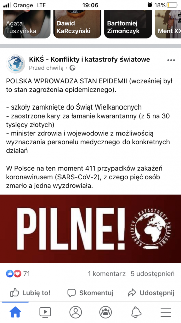 Koronawirus - zbiór przemyśleń w świetle ostatnich wydarzeń