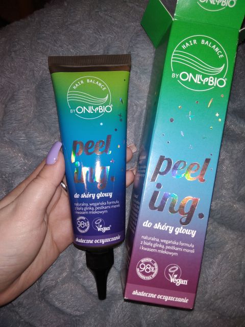 OnlyBio Hair Balance, Peeling do skóry głowy, Formuła z białą glinką, pestkami moreli i kwasem mlekowym 