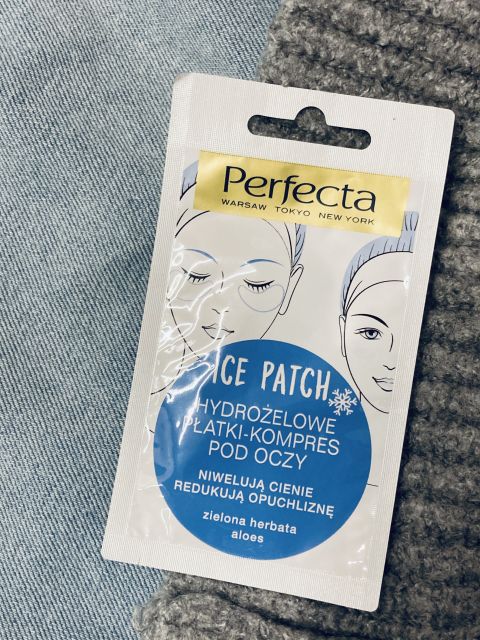Perfecta Ice Patch, Hydrożelowe płatki kompres pod oczy przeciw cieniom i opuchliźnie, Zielona herbata i aloes