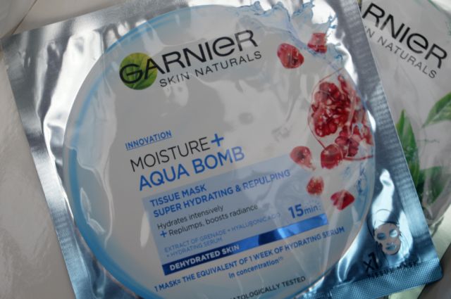 Garnier Skin Naturals, Maska do twarzy w płacie, Moisture + Aqua Bomb
