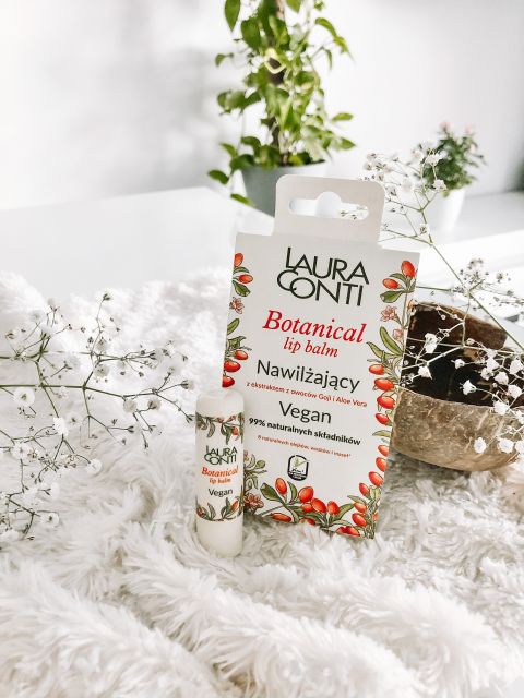 Nawilżający balsam do ust, ekstrakt z owoców Goji i Aloe Vera | Laura Conti 