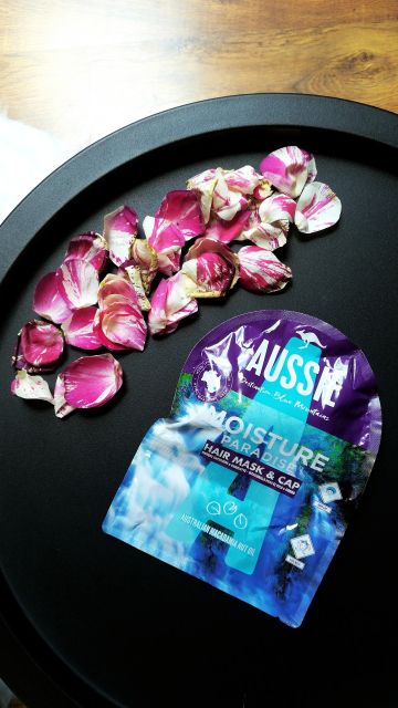 Aussie Moisture Paradise, Maska do włosów z czepkiem, Z olejkiem z orzechów macadamia