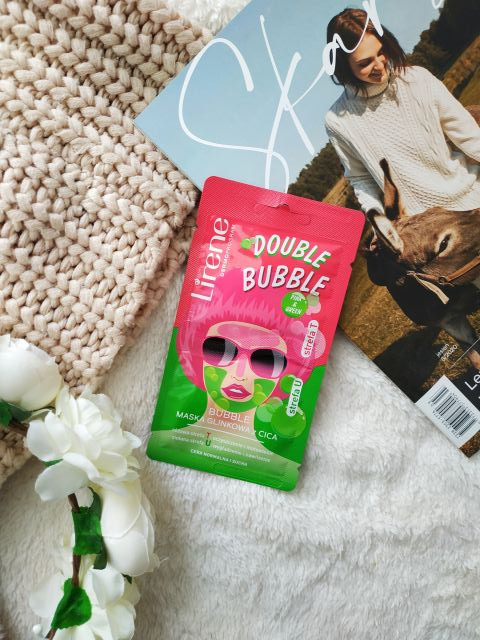 Lirene Dermoprogram, Maseczka do twarzy glinkowa, Double Bubble, 