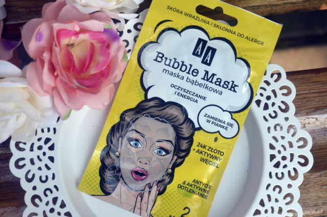 AA Bubble Mask, Maska bąbelkowa do twarzy, Oczyszczanie i energia, 24k złoto + aktywny wegiel