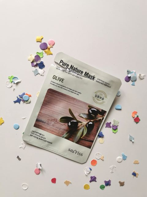 secriss Maska do twarzy w płacie, Pure Nature Mask, Olive