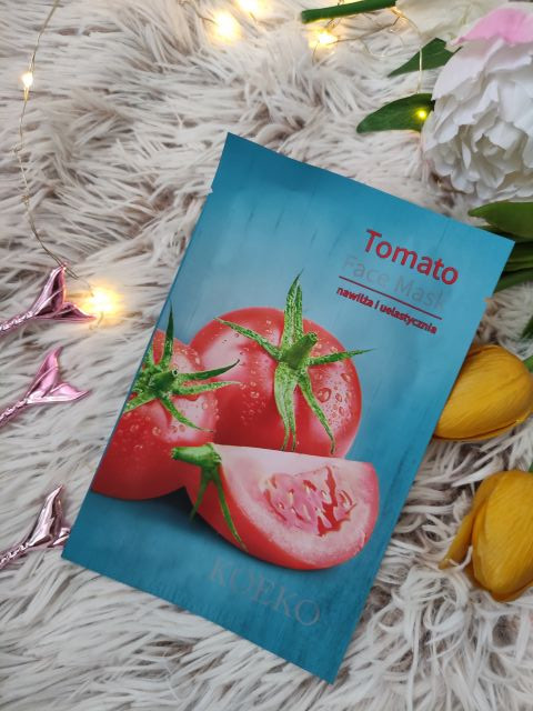 Koeko Maska do twarzy w płacie, Nawilża i uelastycznia, Pomidor 