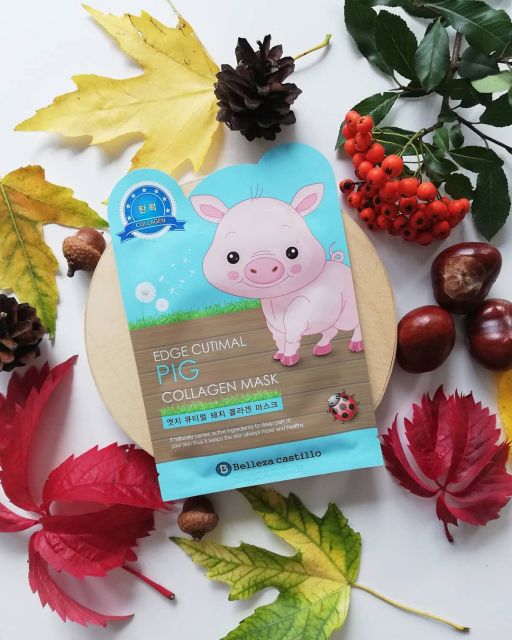 Belleza Castillo Maska do twarzy w płacie, Pig Collagen Mask