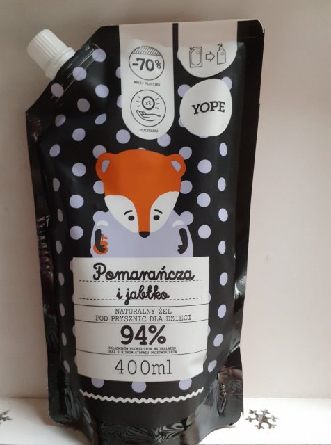 YOPE Żel pod prysznic, Naturalny, Dla dzieci, Pomarańcza i jabłko