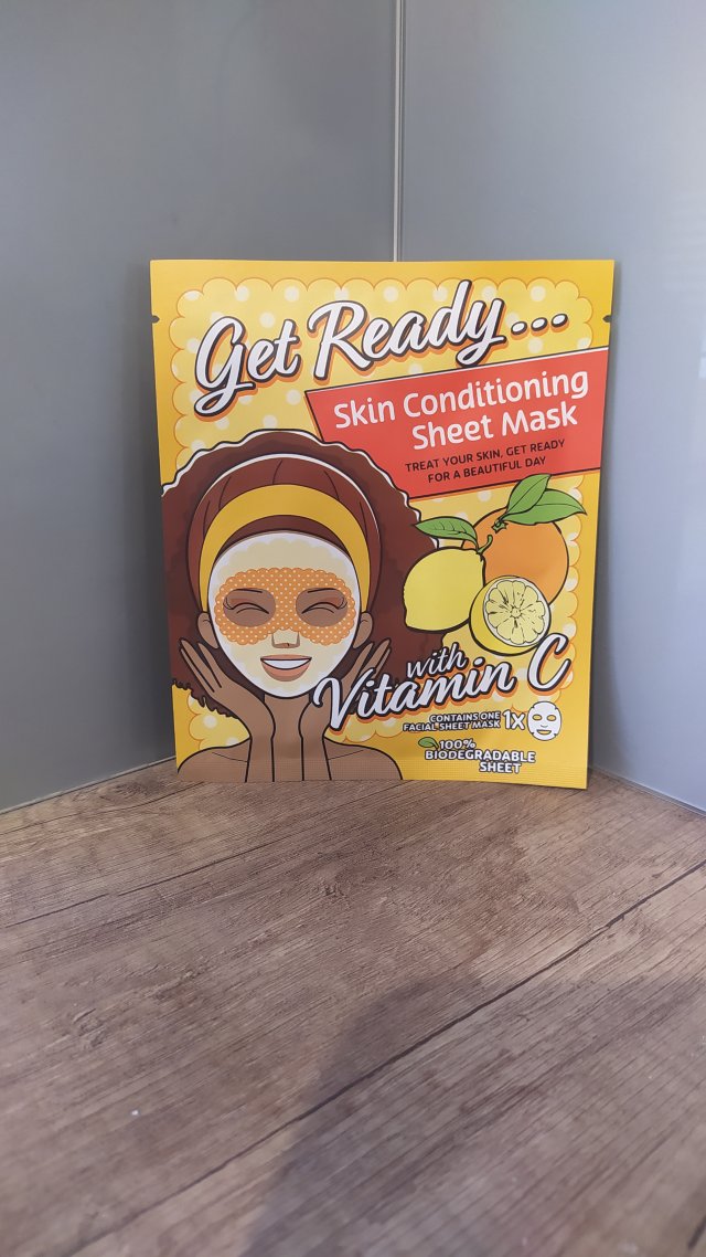Mascot Europe Maska do twarzy w płacie, Skin Conditioning Sheet Mask, Get Ready…, Z witaminą C