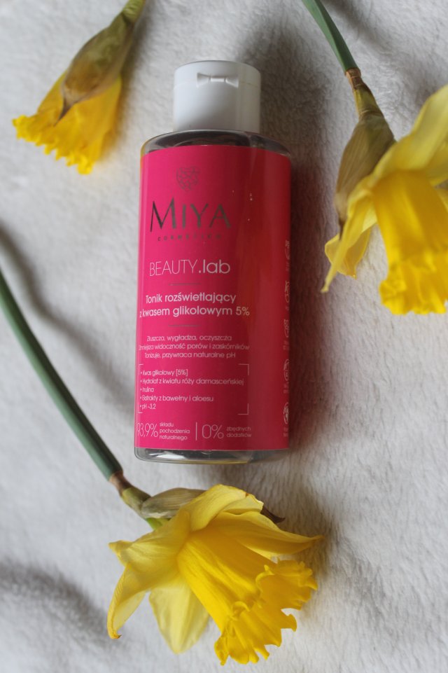 Miya Cosmetics Beauty lab, Tonik do twarzy, Rozświetlający, Kwas glikolowy 5%