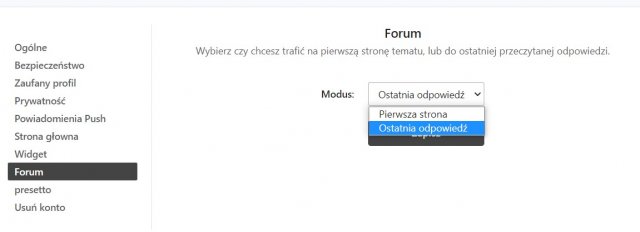 Przewijanie postów do ostatniego na stronie.