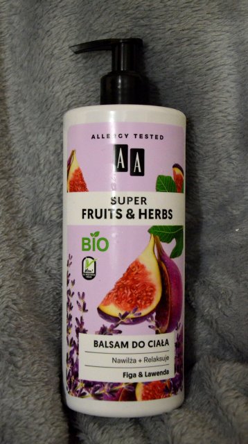 AA Super Fruits & Herbs, Balsam do ciała, Nawilżająco - kojący, Figa & Lawenda