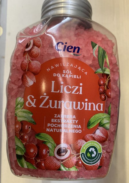 Cien Sól do kąpieli, Nawilżająca, Liczi i żurawina