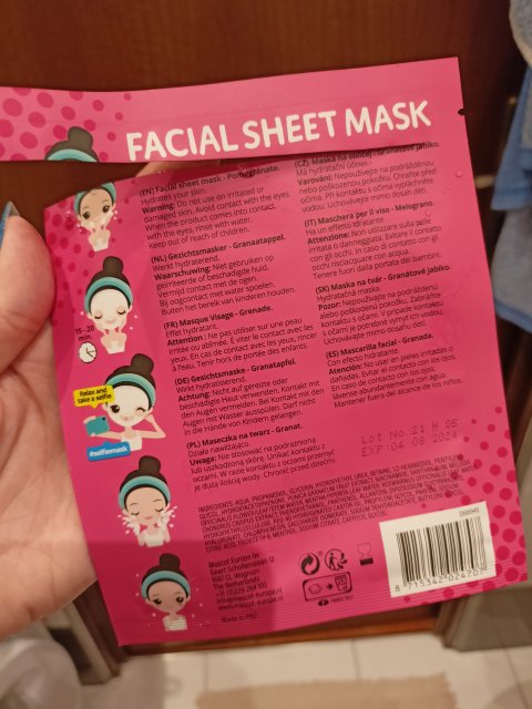 Mascot Europe Maska do twarzy w płacie, Relax & Take a Selfie, Lion Pomegranate