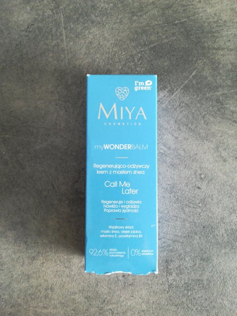 Miya Cosmetics myWONDERbalm, Call Me Later, Krem do twarzy, Regenerująco-odżywczy, Masło shea, olejek jojoba, witamina e, prowitamina B5