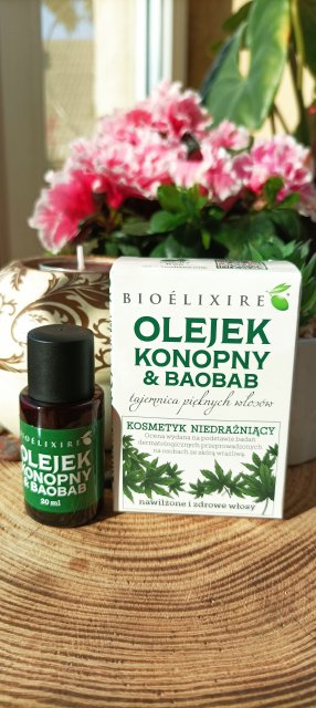 Bioélixire Olejek do włosów, Konopie i Baobab, nawilżający 