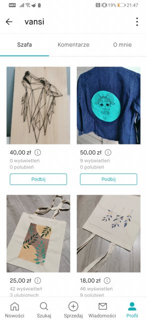 Pokaż swój profil na Vinted