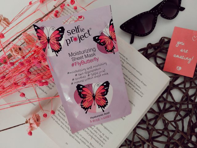 Selfie Project Maska do twarzy w płacie, Nawilżająca, #FlyButterfly