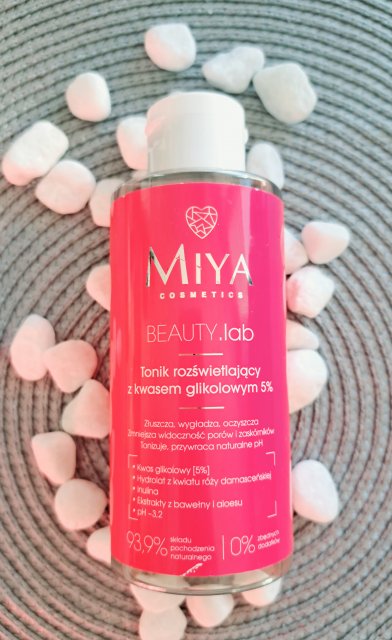 Miya Cosmetics Beauty lab, Tonik do twarzy, Rozświetlający, Kwas glikolowy 5%