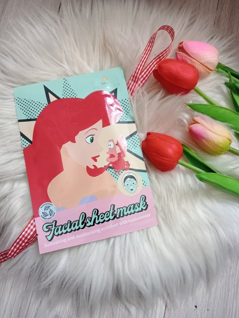 Topbrands Europe B.V. Disney Princess, Maska do twarzy w płacie, Odświeżająca i nawilżająca, z kwasem hialuronowym, Ariel