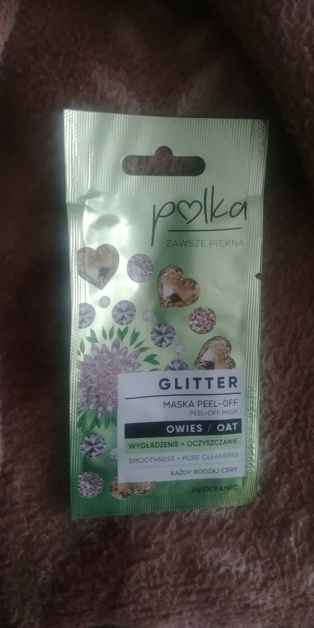 Polka Glitter, Maska do twarzy, Peel-off, Wygładzenie + oczyszczanie, Owies