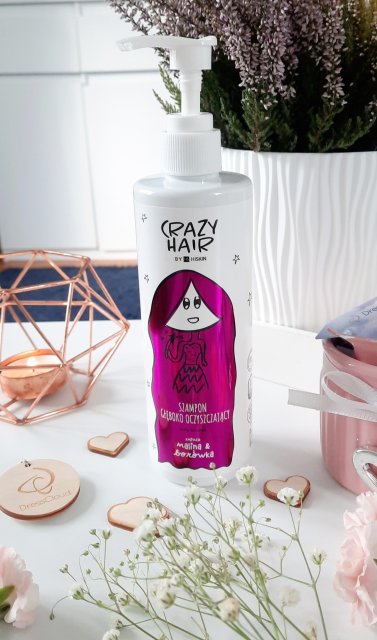 HISKIN Crazy Hair, Szampon do włosów, Głęboko oczyszczający, Malina i borówka