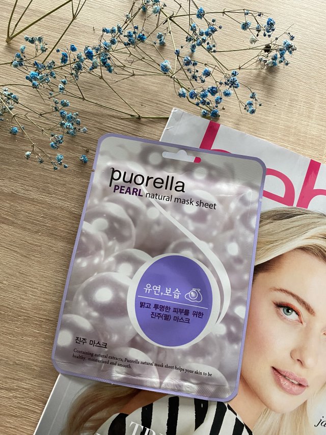 Puorella Maska do twarzy w płacie, Pearl Natural Mask Sheet