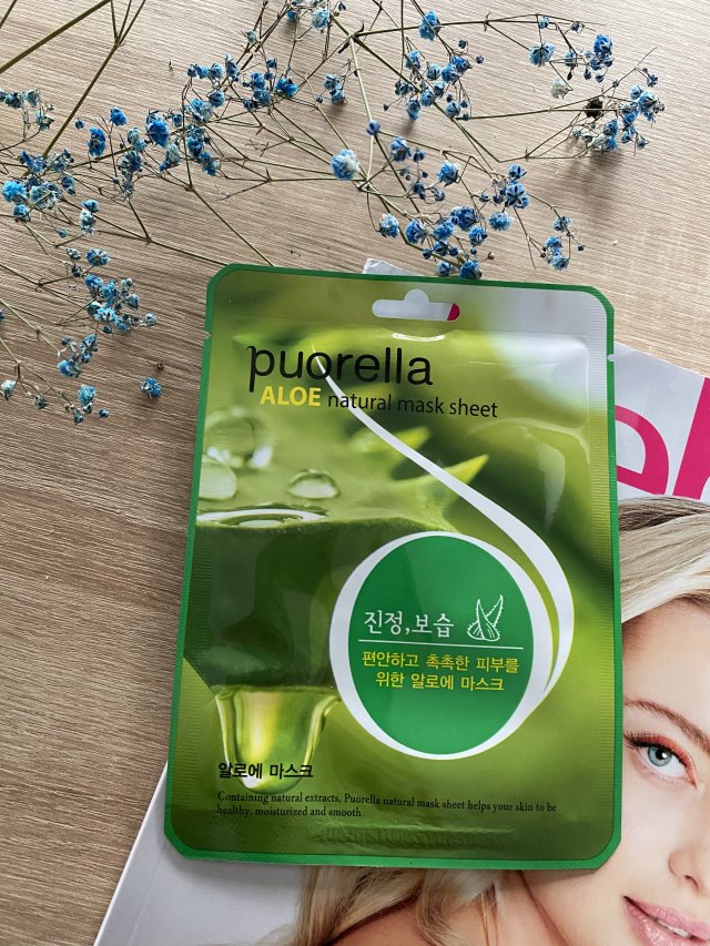 Puorella Maska do twarzy w płacie, Aloe Natural Mask Sheet