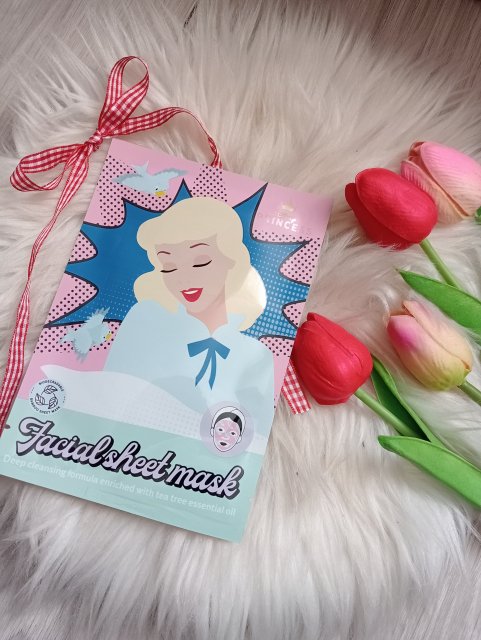 Action Maska do twarzy w płacie, Facial Sheet Mask, Disney Princess, Głęboko oczyszczająca, Cinderella