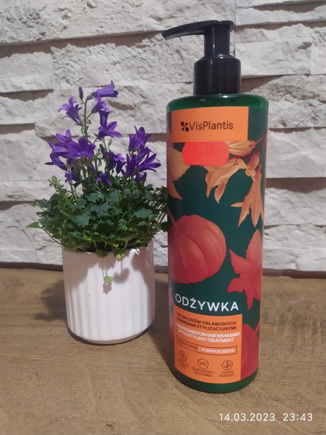 Vis Plantis Odżywka do włosów, Do włosów osłabionych zabiegami stylizacyjnymi, Pestki dyni, pszenica + owies