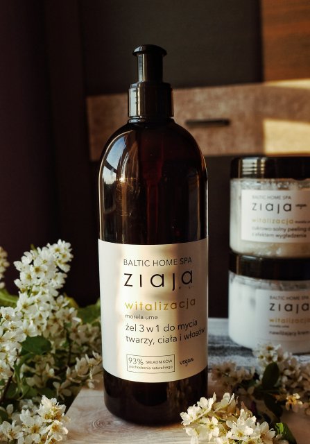 Ziaja Baltic Home Spa, Witalizacja, Żel do mycia twarzy, ciała i włosów, 3w1, Morela ume
