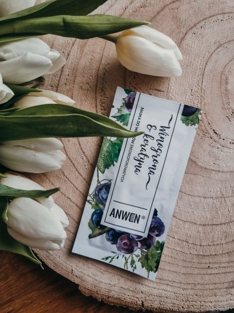 Anwen Maska do włosów średnioporowatych, Winogrona i keratyna