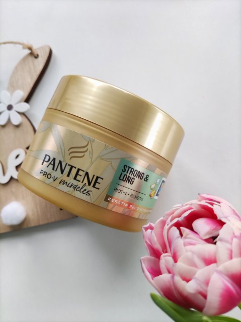 Pantene Pro-V Miracles, Strong & Long, Maska do włosów, Odbudowująca, Biotyna, Bambus