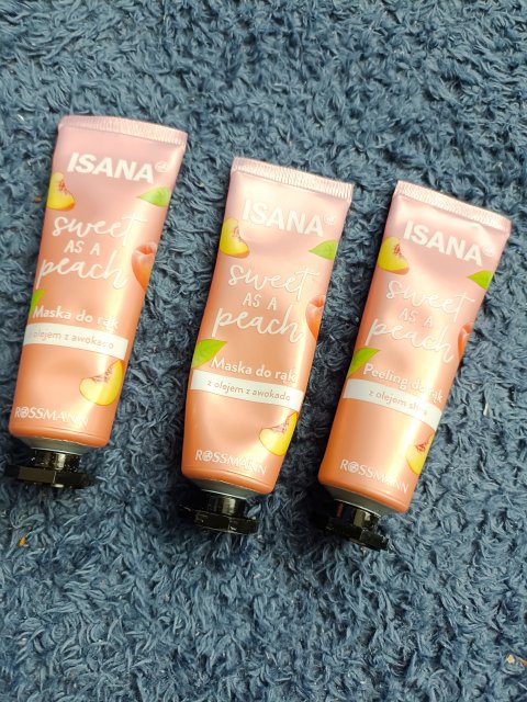 Isana Sweet as a peach, maska do rąk, z olejem z awokado 