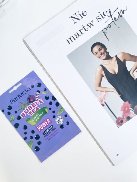 Perfecta Bubble Tea, Maska do twarzy, Power, Odżywienie i Regeneracja, 5-minutowa, Szafran, rozmaryn, zielona herbata