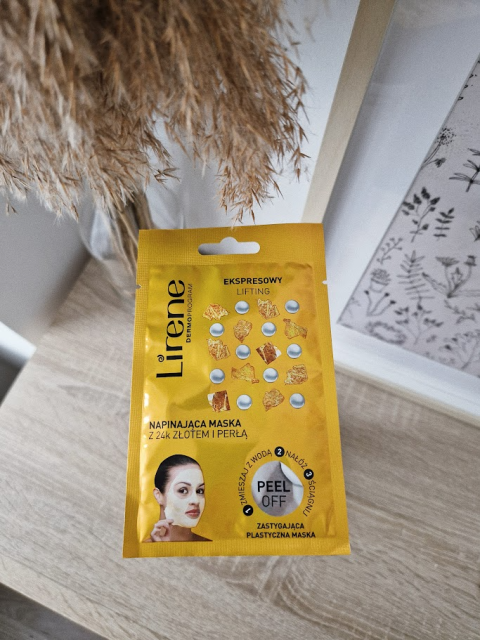 Lirene, Dermoprogram, Maseczka do twarzy, Ekspresowy lifting, Napinająca, z 24k złotem i perłą