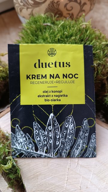 Sylveco Duetus, Krem do twarzy, Na noc, Regeneruje + Reguluje, Olej z konopi