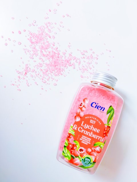 Cien Sól do kąpieli, Nawilżająca, Liczi i żurawina