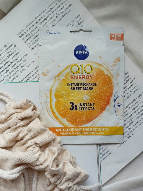 Nivea Q10 plus C, Maska do twarzy na tkaninie, 10 minutowa, Anti-Wrinkle + Energy
