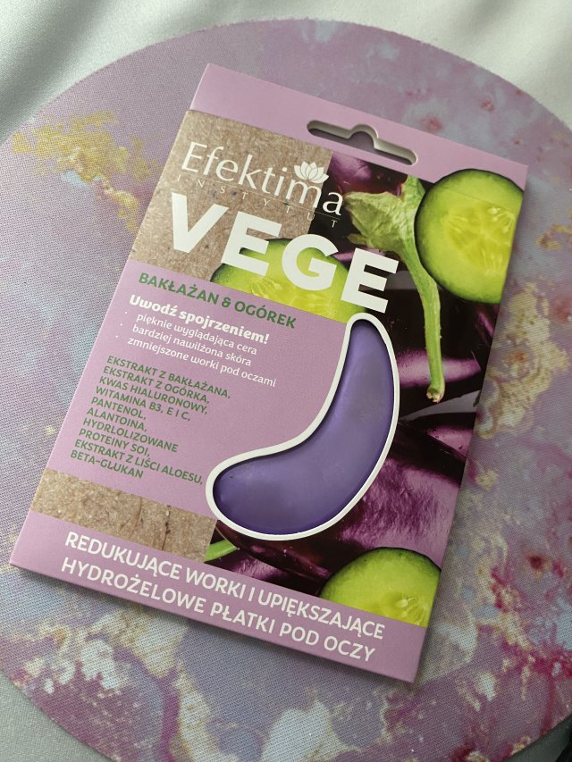 Efektima Vege, Płatki pod oczy, Hydrożelowe, Redukujące worki i upiększające, Bakłażan & Ogórek