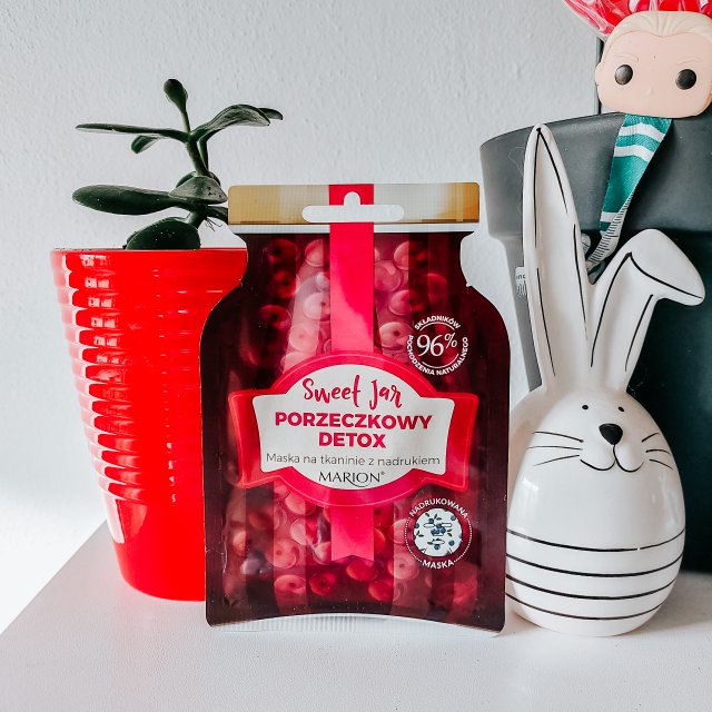 Marion Sweet Jar, Maska na tkaninie z nadrukiem, Porzeczkowy detox 