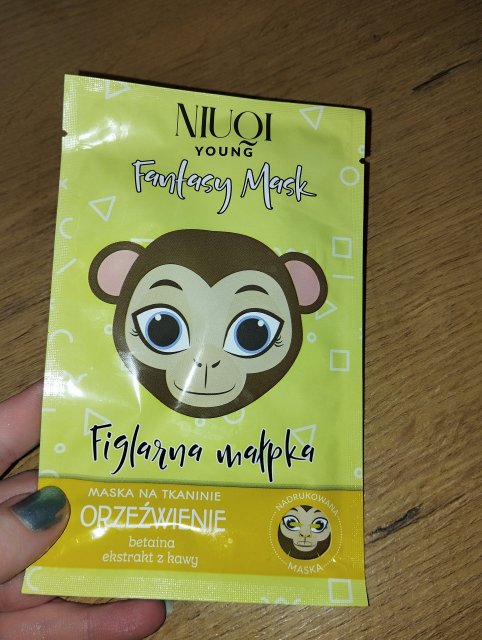 NIUQI Maska do twarzy w płacie, Fantasy Mask, Orzeźwienie, Figlarna małpka