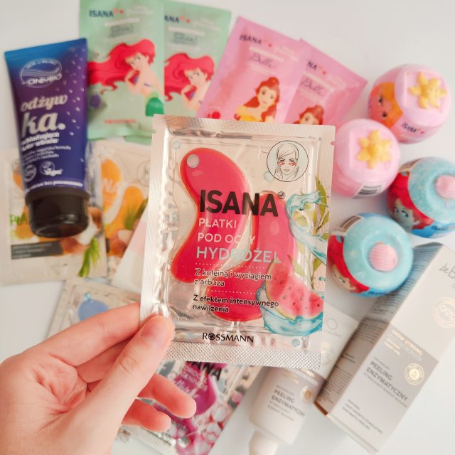 Isana Płatki pod oczy, Hydrożelowe, Intensywnie nawilżające, Kofeina i wyciąg z arbuza