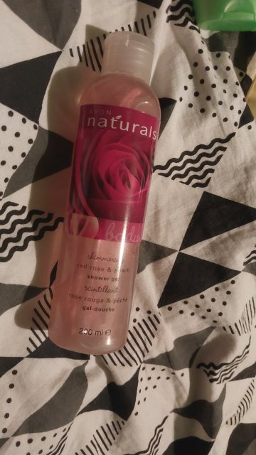 Avon Naturals, Żel pod prysznic, Czerwona róża i brzoskwinia
