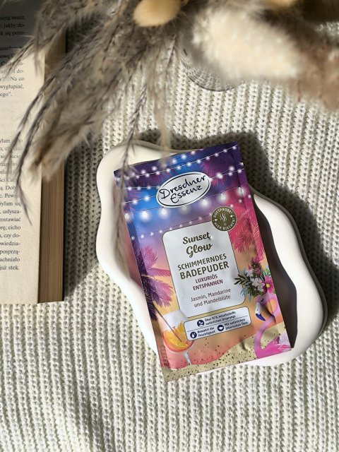 Dresdner Essenz Puder do kąpieli, Sunset Glow, Schimmerndes Badepuder 